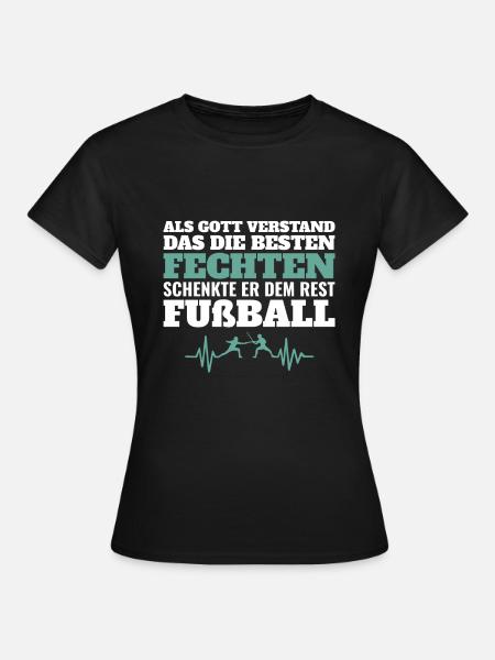 Fechten Fechter Verein Fußball Herzschlag Frequenz - Frauen T-Shirt - Schwarz