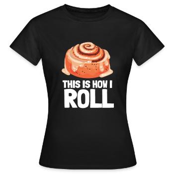 Cinnamon Roll Cinnamon Buns And Cinnamon Swirl - T-shirt Femme - noir - Devant - AI Model Female 172 dark (172cm)