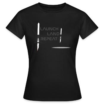 Lancer Land Repeat - T-shirt Femme - noir - Devant - AI Model Female 172 dark (172cm)
