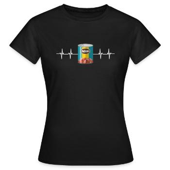 Haricots au lard Haricots en conserve et végétarien végétalien - T-shirt Femme - noir - Devant - AI Model Female 172 dark (172cm)