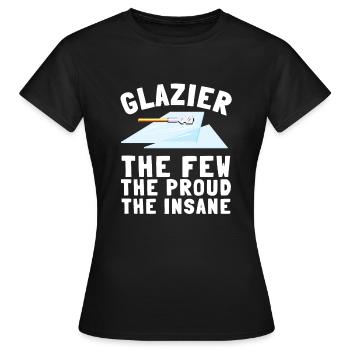 Verre de vitrier ajusteur et vitre de sertisseur de verre - T-shirt Femme - noir - Devant - AI Model Female 172 dark (172cm)