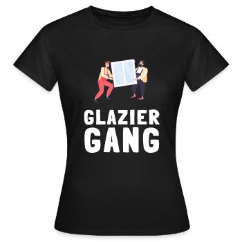 Verre de vitrier ajusteur et vitre de sertisseur de verre - T-shirt Femme - noir - Devant - AI Model Female 172 dark (172cm)