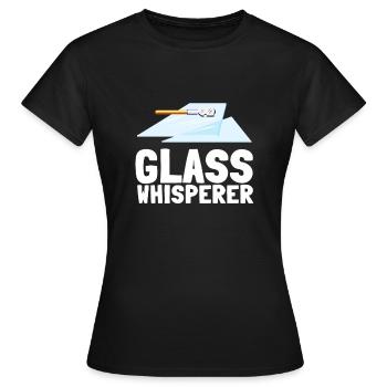 Verre de vitrier ajusteur et vitre de sertisseur de verre - T-shirt Femme - noir - Devant - AI Model Female 172 dark (172cm)