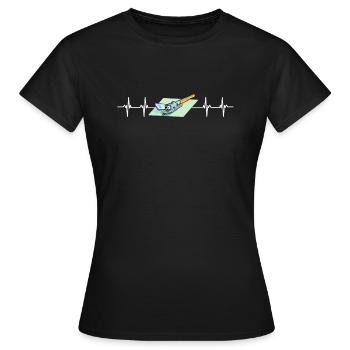 Verre de vitrier ajusteur et vitre de sertisseur de verre - T-shirt Femme - noir - Devant - AI Model Female 172 dark (172cm)