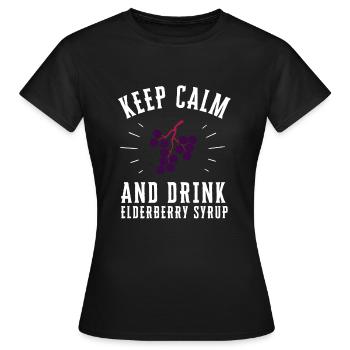 Elderberry Syrup Drink Flu Sambucus Homeopath - Women's T-Shirt - black - Front - AI Model Female 172 dark (172cm)