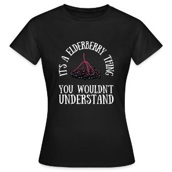 Elderberry Syrup Drink Flu Sambucus Homeopath - Women's T-Shirt - black - Front - AI Model Female 172 dark (172cm)