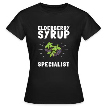 Elderberry Syrup Drink Flu Sambucus Homeopath - Women's T-Shirt - black - Front - AI Model Female 172 dark (172cm)