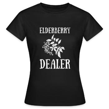 Elderberry Syrup Drink Flu Sambucus Homeopath - Women's T-Shirt - black - Front - AI Model Female 172 dark (172cm)