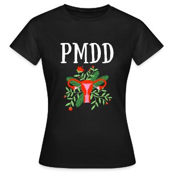 PMDD Awareness Premenstrual Syndrome Menstrual - Frauen T-Shirt - Schwarz - Vorne - AI Model Female 172 dark (172cm)