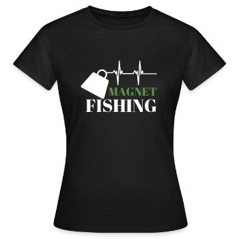 Aimant de pêche Aimant Fisher Pêcheur - T-shirt Femme - noir - Devant - AI Model Female 172 dark (172cm)