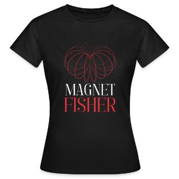 Aimant de pêche Aimant Fisher Pêcheur - T-shirt Femme - noir - Devant - AI Model Female 172 dark (172cm)