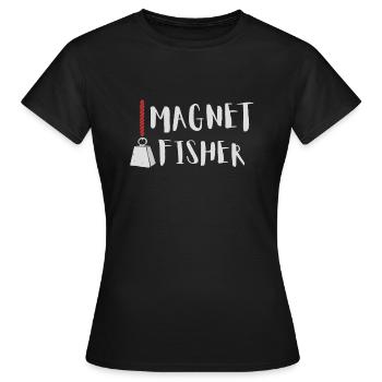 Aimant de pêche Aimant Fisher Pêcheur - T-shirt Femme - noir - Devant - AI Model Female 172 dark (172cm)