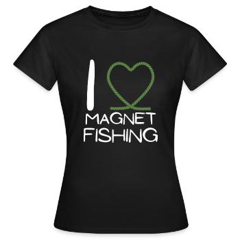 Aimant de pêche Aimant Fisher Pêcheur - T-shirt Femme - noir - Devant - AI Model Female 172 dark (172cm)