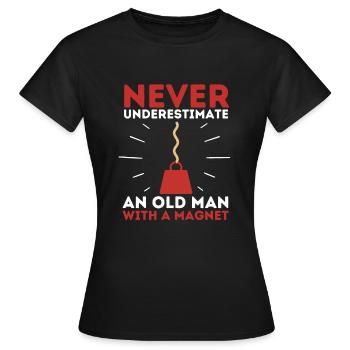 Aimant de pêche Aimant Fisher Pêcheur - T-shirt Femme - noir - Devant - AI Model Female 172 dark (172cm)