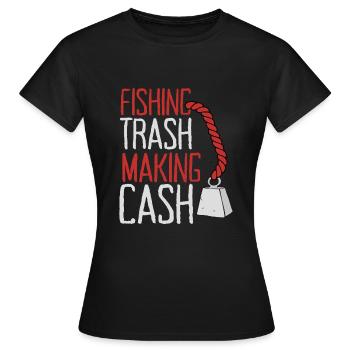 Aimant de pêche Aimant Fisher Pêcheur - T-shirt Femme - noir - Devant - AI Model Female 172 dark (172cm)