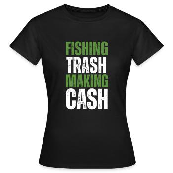 Aimant de pêche Aimant Fisher Pêcheur - T-shirt Femme - noir - Devant - AI Model Female 172 dark (172cm)