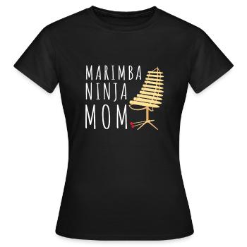 Vibraphone Maman Marimba Ninja Et Maillet - T-shirt Femme - noir - Devant - AI Model Female 172 dark (172cm)