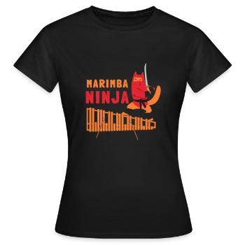 Vibraphone Maman Marimba Ninja Et Maillet - T-shirt Femme - noir - Devant - AI Model Female 172 dark (172cm)