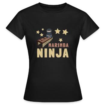 Vibraphone Maman Marimba Ninja Et Maillet - T-shirt Femme - noir - Devant - AI Model Female 172 dark (172cm)