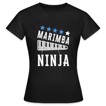 Vibraphone Maman Marimba Ninja Et Maillet - T-shirt Femme - noir - Devant - AI Model Female 172 dark (172cm)