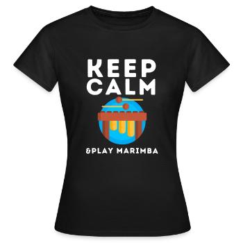 Vibraphone Maman Marimba Ninja Et Maillet - T-shirt Femme - noir - Devant - AI Model Female 172 dark (172cm)