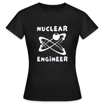 Thème génie nucléaire de la fission de l’uranium - T-shirt Femme - noir - Devant - AI Model Female 172 dark (172cm)
