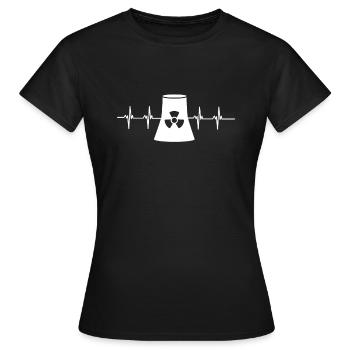 Thème génie nucléaire de la fission de l’uranium - T-shirt Femme - noir - Devant - AI Model Female 172 dark (172cm)