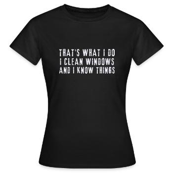 Window Cleaner Services Car Window Cleaning Window - Women's T-Shirt - black - Front - AI Model Female 172 dark (172cm)