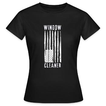 Window Cleaner Services Car Window Cleaning Window - Women's T-Shirt - black - Front - AI Model Female 172 dark (172cm)