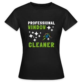 Window Cleaner Services Car Window Cleaning Window - Women's T-Shirt - black - Front - AI Model Female 172 dark (172cm)