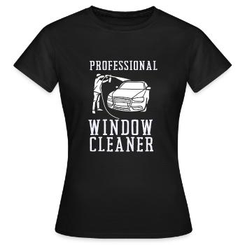 Window Cleaner Services Car Window Cleaning Window - Women's T-Shirt - black - Front - AI Model Female 172 dark (172cm)