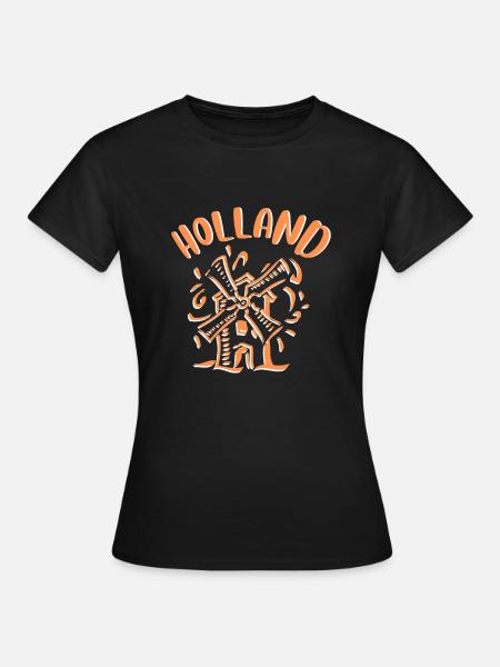 Netherlands Holland Windmill - Frauen T-Shirt - Schwarz