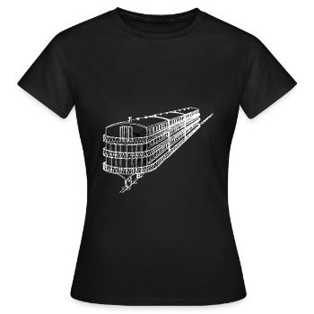 Public Transportation Stand Clear Of - Women's T-Shirt - black - Front - AI Model Female 172 dark (172cm)