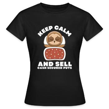 Options Trading Cash Secured Puts Future Forex - Frauen T-Shirt - Schwarz - Vorne - AI Model Female 172 dark (172cm)