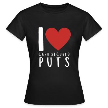 Options Trading Cash Secured Puts Future Forex - Frauen T-Shirt - Schwarz - Vorne - AI Model Female 172 dark (172cm)