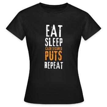 Options Trading Cash Secured Puts Future Forex - Frauen T-Shirt - Schwarz - Vorne - AI Model Female 172 dark (172cm)