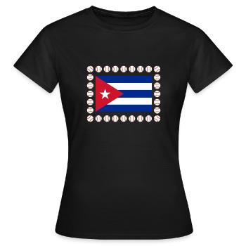Latino cubain Cuba Baseball - T-shirt Femme - noir - Devant - AI Model Female 172 dark (172cm)