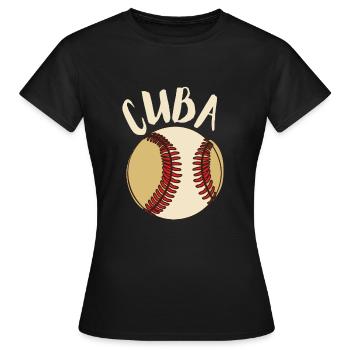 Latino Cubain Cuba Baseball - T-shirt Femme - noir - Devant - AI Model Female 172 dark (172cm)