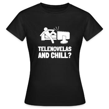 Telenovela Columbianas, émissions hispaniques et feuilletons - T-shirt Femme - noir - Devant - AI Model Female 172 dark (172cm)