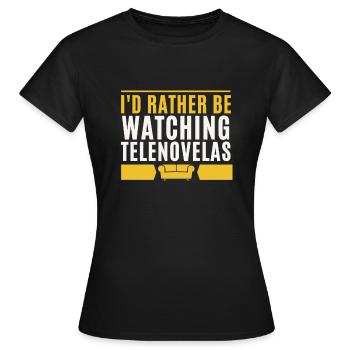 Telenovela Columbianas, émissions hispaniques et feuilletons - T-shirt Femme - noir - Devant - AI Model Female 172 dark (172cm)
