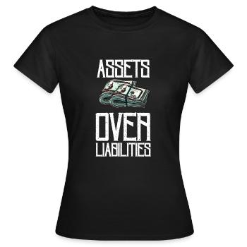 Actifs sur passifs Entrepreneur comptable - T-shirt Femme - noir - Devant - AI Model Female 172 dark (172cm)