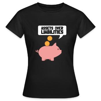 Actifs sur passifs Entrepreneur comptable - T-shirt Femme - noir - Devant - AI Model Female 172 dark (172cm)
