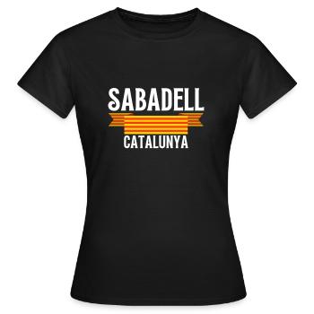 Bandera Independentista Catalana Estelada Negra - T-shirt Femme - noir - Devant - AI Model Female 172 dark (172cm)
