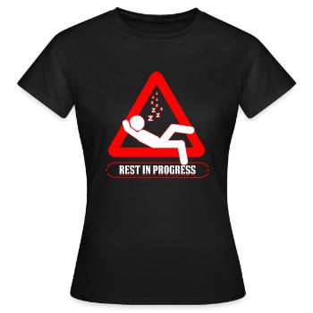 Sommeil Tête Humour Repos en cours Fun Naptime Cadeau - T-shirt Femme - noir - Devant - AI Model Female 172 dark (172cm)
