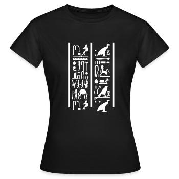 Hiéroglyphes égyptologue, Égypte ancienne - T-shirt Femme - noir - Devant - AI Model Female 172 dark (172cm)