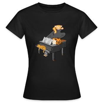 Licence de synchronisation Musique Baby Grand Piano - T-shirt Femme - noir - Devant - AI Model Female 172 dark (172cm)