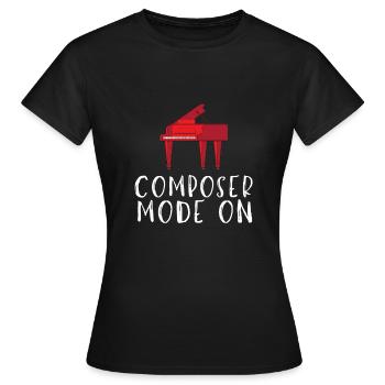 Licence de synchronisation Musique Baby Grand Piano - T-shirt Femme - noir - Devant - AI Model Female 172 dark (172cm)