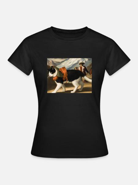 Cat Art History - Frauen T-Shirt - Schwarz