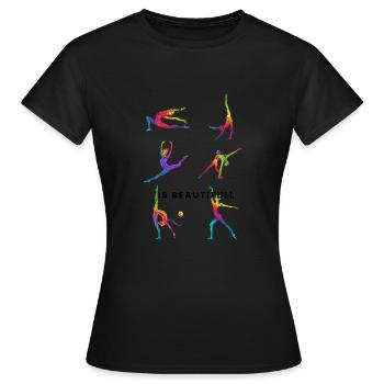 Cheerleader Tumbling Acrobat Cartwheel Maman - T-shirt Femme - noir - Devant - AI Model Female 172 dark (172cm)