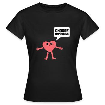 Journée internationale du bonheur - T-shirt Femme - noir - Devant - AI Model Female 172 dark (172cm)